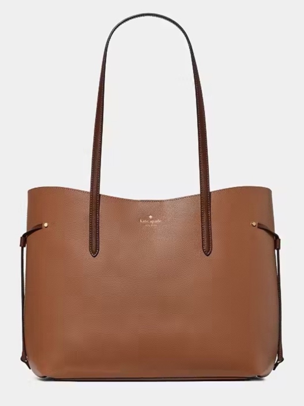 Kate Spade New York Cleo Pebbled Leather Large Tote Bag Warm Gingerbread
